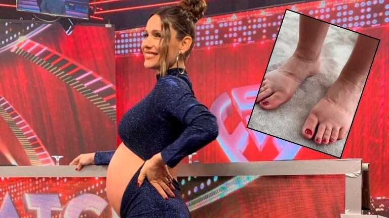 Pampita mostró cómo tiene los pies por la retención de líquido del embarazo