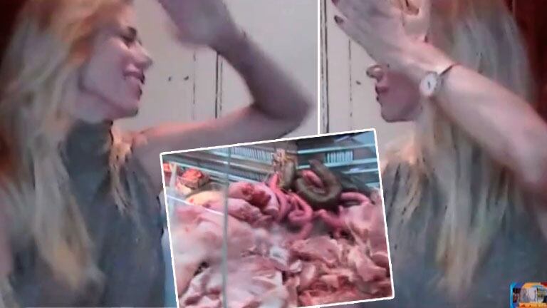 ¡Le bajó el pulgar! Las caras de "asco" de Nicole Neumann al ver planos de carne por TV