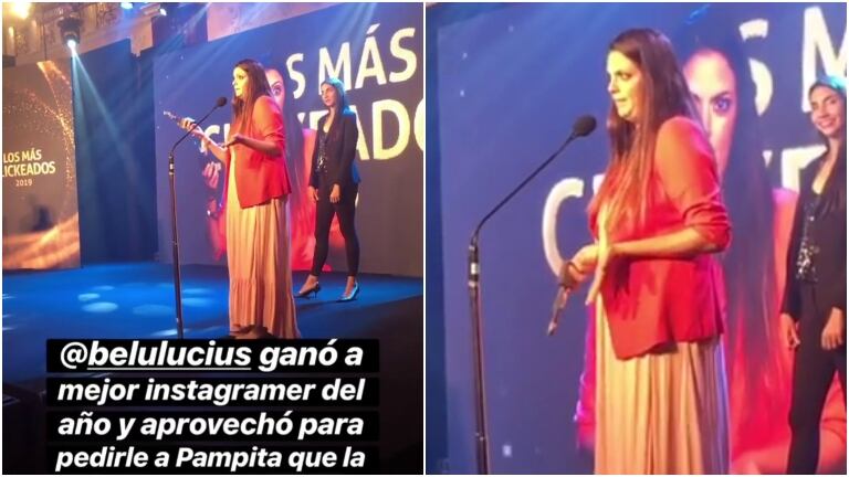 El desopilante discurso de Belu Lucius al ganar un premio a Los Más Clickeados 2019