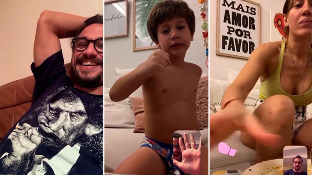  La divertida videollamada de Daniel Osvaldo con Momo, quien está en cuarentena con Jimena Barón