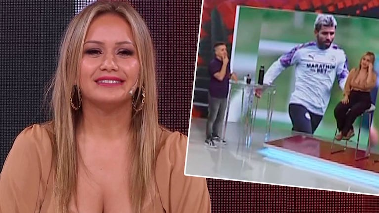 ¡No le gustó nada! Picante reacción de Karina la Princesita al ver una foto del Kun Agüero en plena nota