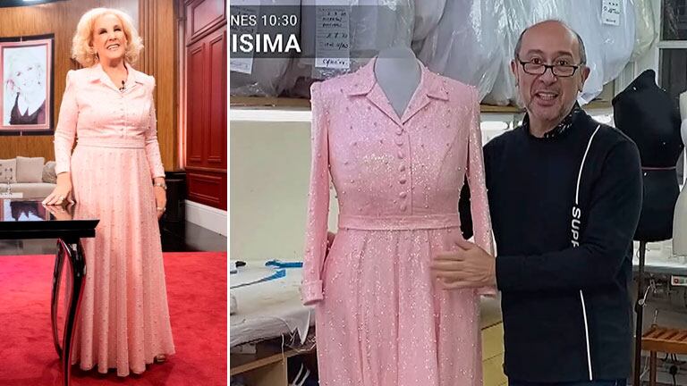 Claudio Cosano reveló los secretos del impactante vestido rosa que usó Mirtha Legrand en su regreso a la TV
