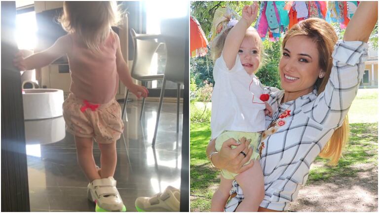El tierno video de Chloe, la hija de Jésica Cirio, poniéndose una de sus zapatillas