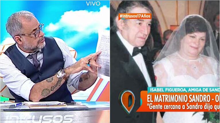 Denuncian en Intrusos que Sandro se habría casado ilegalmente con Olga Garaventa