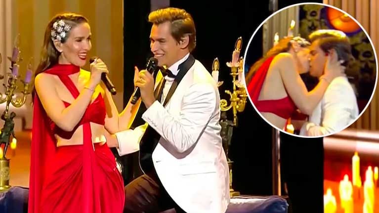 El apasionado beso de Natalia Oreiro y Carlos Baute en los Premios Platino
