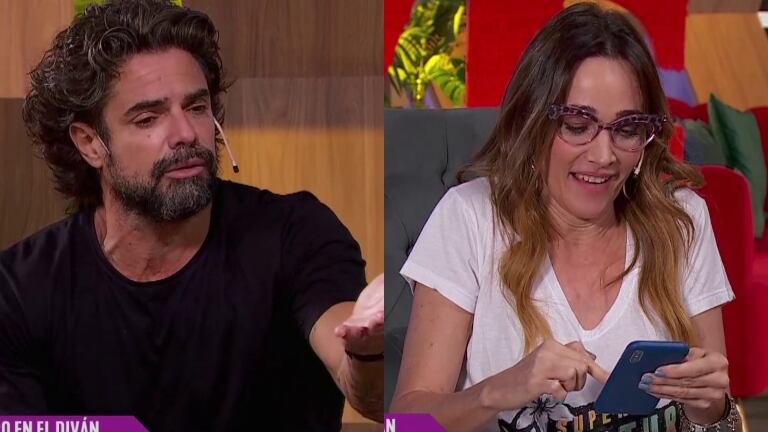 Vero Lozano espió el celular a Luciano Castro en vivo y bromeó con la filtración de sus selfies íntimas: “¿No tenés más fotos chanchas?”