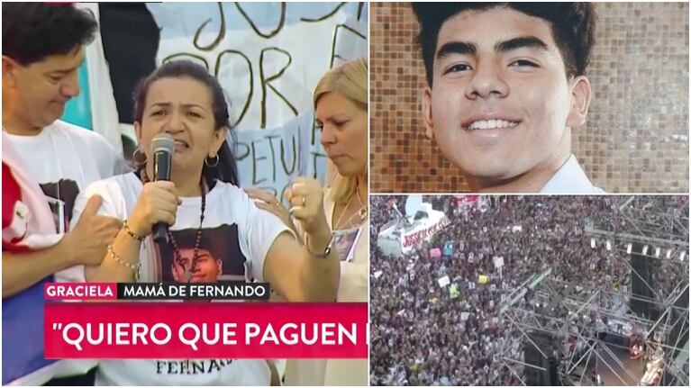El fuerte discurso de la madre de Fernando Báez Sosa en una multitudinaria marcha en el Congreso: "Nos arruinaron la vida"