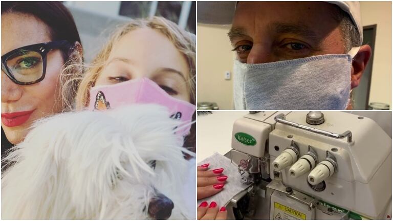 Flor de la Ve mostró cómo hace barbijos para su familia en medio del coronavirus