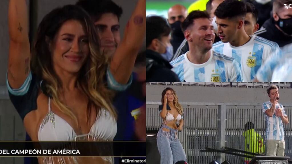Jimena Barón cerró con un show musical el triunfo de la selección argentina contra Bolivia