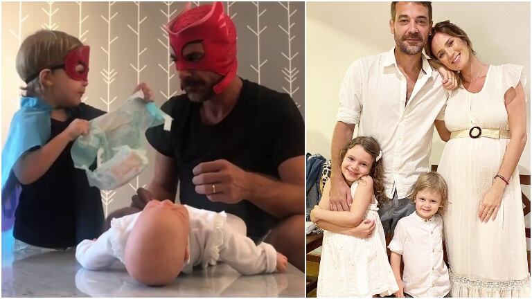 Pedro Alfonso compartió un tierno video enseñándole a su hijo menor a cambiar los pañales antes de la llegada de de su hermanita