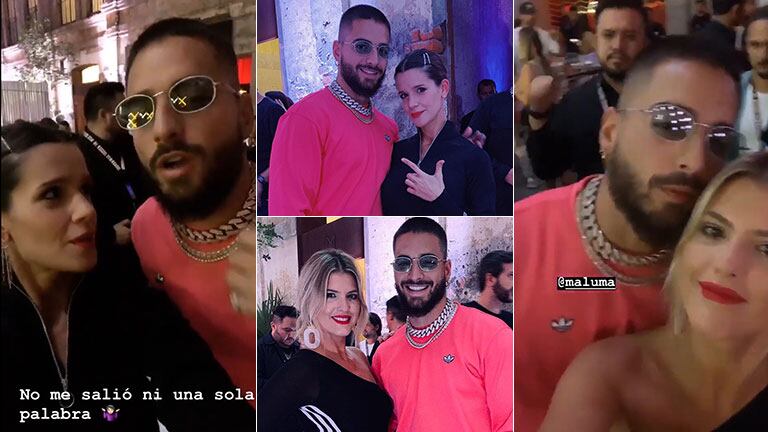 El encuentro de Violeta Urtizberea y Mery del Cerro con Maluma en un evento