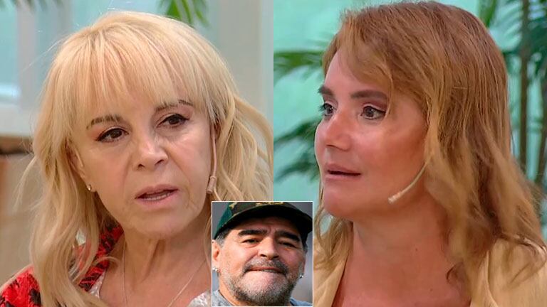 Claudia Villafañe, incómoda por una pregunta de Nancy Pazos sobre Diego Maradona
