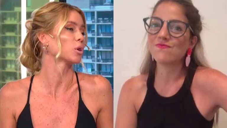 Nicole Neumann y un tenso "cara a cara" con Juariu en vivo