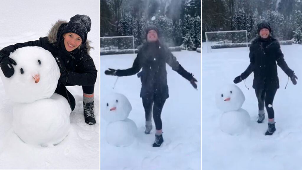 El divertido video de Luisana Lopilato jugando en la nieve en Canadá