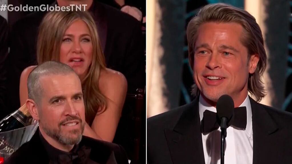 La divertida reacción de Jennifer Aniston en los Globos de Oro, tras el comentario de Brad Pitt sobre sus romances
