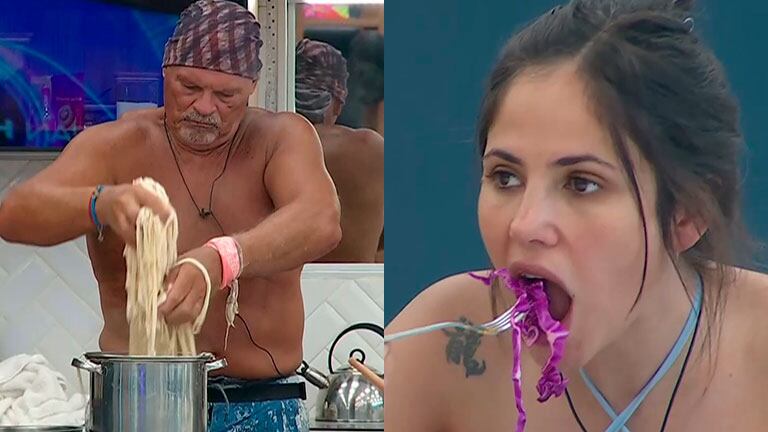 Alfa hizo tallarines caseros en Gran Hermano, Romina no quiso comer y él reaccionó picantísimo
