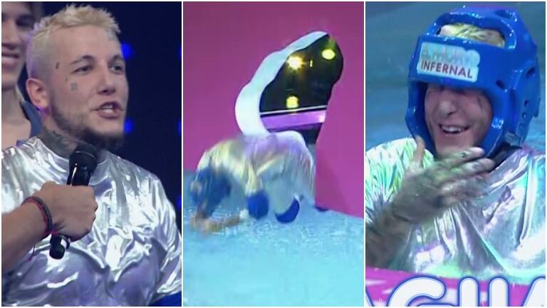 El enojo (con tremendo exabrupto incluido) de Alex Caniggia tras su fallida performance en El muro infernal
