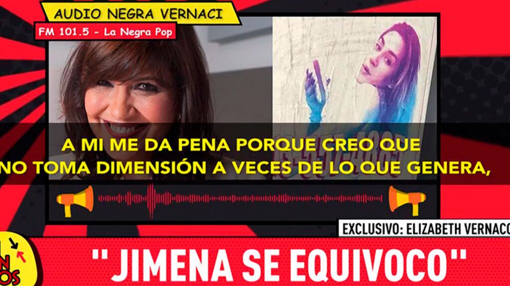 La Negra Vernaci salió a bancar a Jimena Barón en medio de la polémica