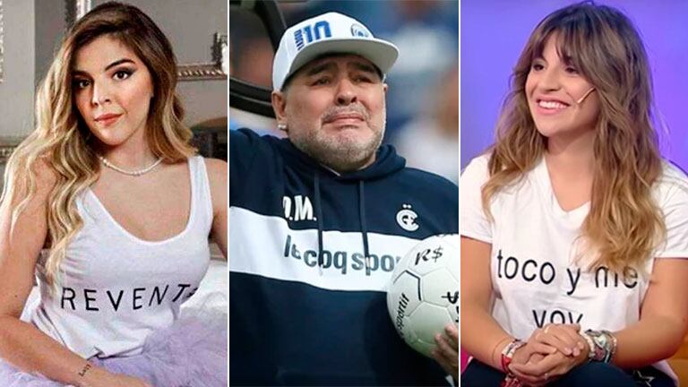 Dalma y Gianinna Maradona le llevaron un regalo de cumpleaños a Diego… que fue interpretado como una macumba
