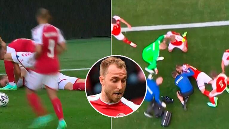 ¡Conmoción! Christian Eriksen, jugador de Dinamarca, se desplomó en pleno partido de la Eurocopa