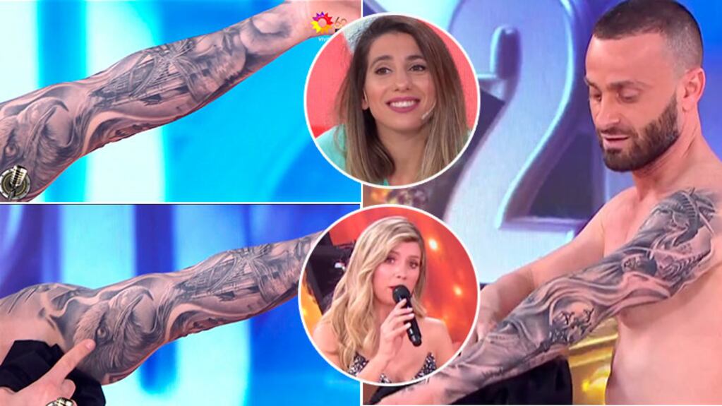 Martín Baclini mostró sus nuevos tatuajes y Laurita Fernández reparó en el rostro de una mujer