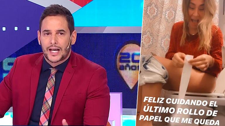 Rodrigo Lussich, durísimo en Intrusos con Jimena Barón por jugar con el papel higiénico en plena cuarentena