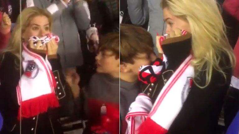 China Suárez y Bautista Vicuña, felices por la consagración de River en el Monumental
