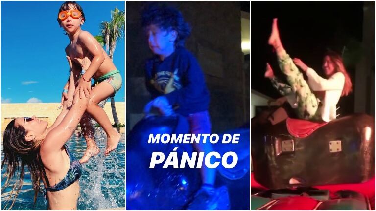 El divertido video de Jimena Barón y su hijo, Momo, jugando al toro mecánico en sus vacaciones en Cancún: "Acá se pudre todo"