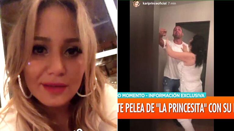 Karina la Princesita transmitió en vivo un episodio de violencia de género con su hermano