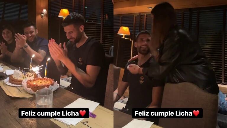 El beso de Lisandro López a Mica Tinelli celebrando su cumpleaños con Marcelo y su familia