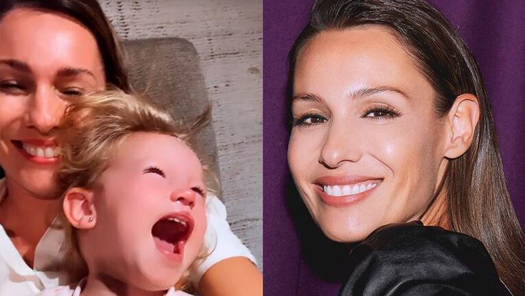 Pampita le hizo cosquillas a su hija Anita García Moritán y ella estalló en risa