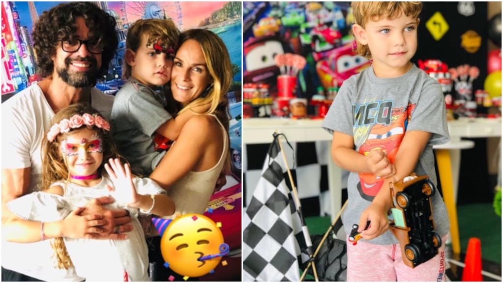 Sabrina Rojas y Luciano Castro bailaron con Spider-Man en el cumpleaños de su hijo