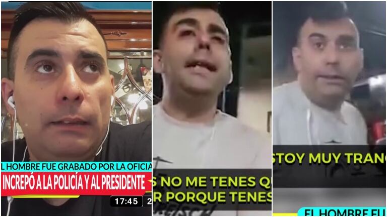 La palabra de Miguel Ángel, el hombre que violó la cuarentena e increpó a una policía