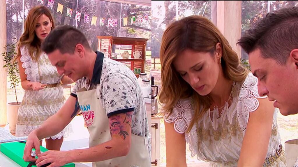 Paula Chavez no pudo evitar sorprenderse ante la impericia de Damián en Bake off