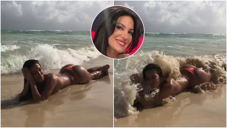 Silvina Escudero protagonizó un blooper en el mar de Playa del Carmen