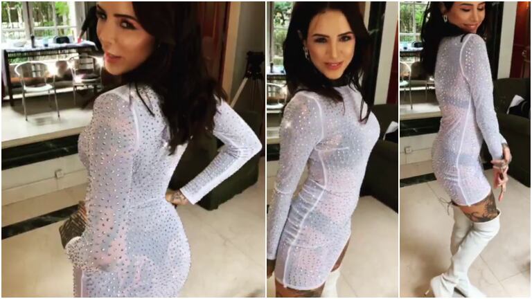 Cande Tinelli y su look sexy a pura transparencias en Instagram