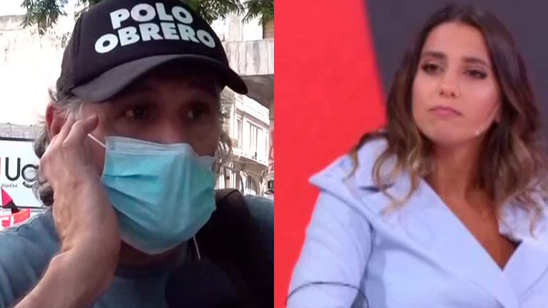 Cinthia Fernández y un manifestante discutieron en pleno programa tras un momento de tensión
