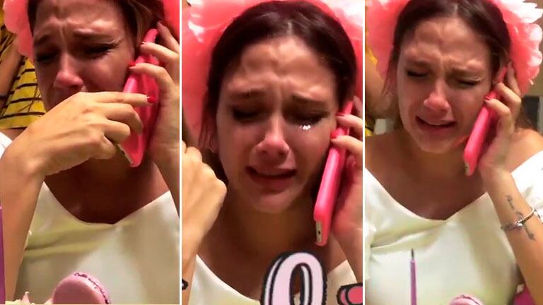 ¡A flor de piel! El profundo llanto de Barbie Vélez al recibir un llamado especial por su cumpleaños en cuarentena