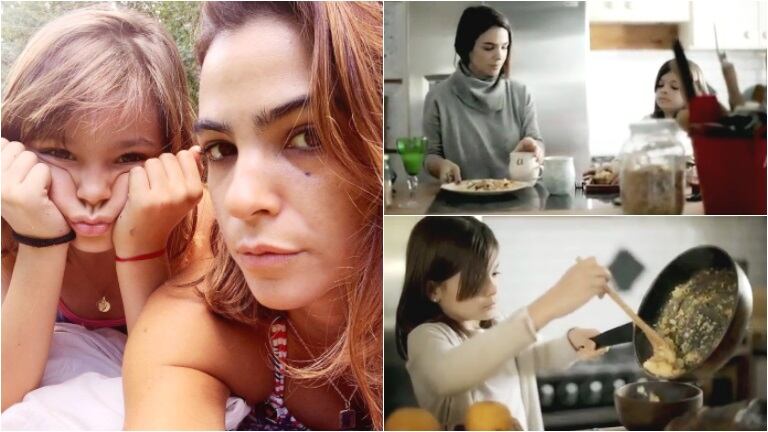 El tierno video de Agustina Cherri cocinando comida vegetariana junto a su hija mayor