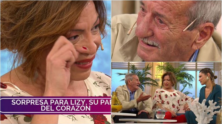 El padre de Lizy Tagliani la sorprendió en Pampita Online: el emotivo encuentro