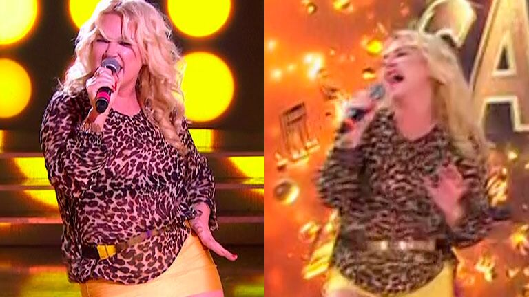 El blooper de Esmeralda Mitre con su pollera en el Cantando