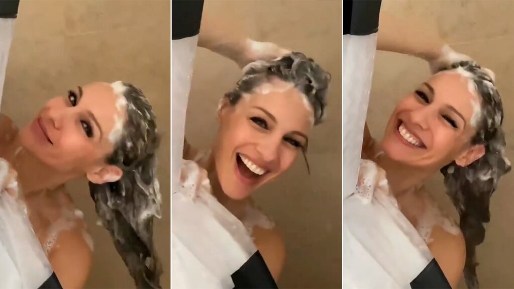 El divertido video de Pampita en la ducha en medio de las grabaciones de La Academia