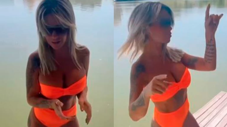 El baile de Flor Peña a lo Moni Argento con una bikini naranja flúor que causó furor en las redes
