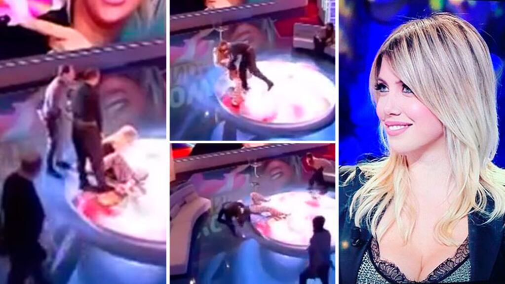 El video con las caídas de Wanda Nara al practicar el tango en su programa de Italia