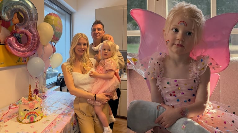 Maxi López volvió a Suiza y armó un cumple de cuento para su hija Elle: fiesta soñada, baile y postal familiar