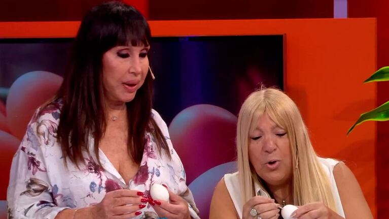 Moria Casán y la duendóloga Liliana Chelli muestran el ritual de soplar los huevos en la previa de la Pascua