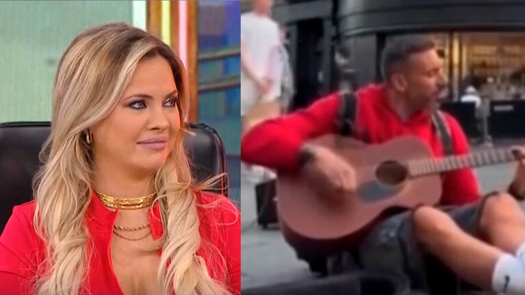 La insólita reacción de Alejandra Maglietti al ver que su ex Jonás Gutiérrez toca la guitarra en la calle