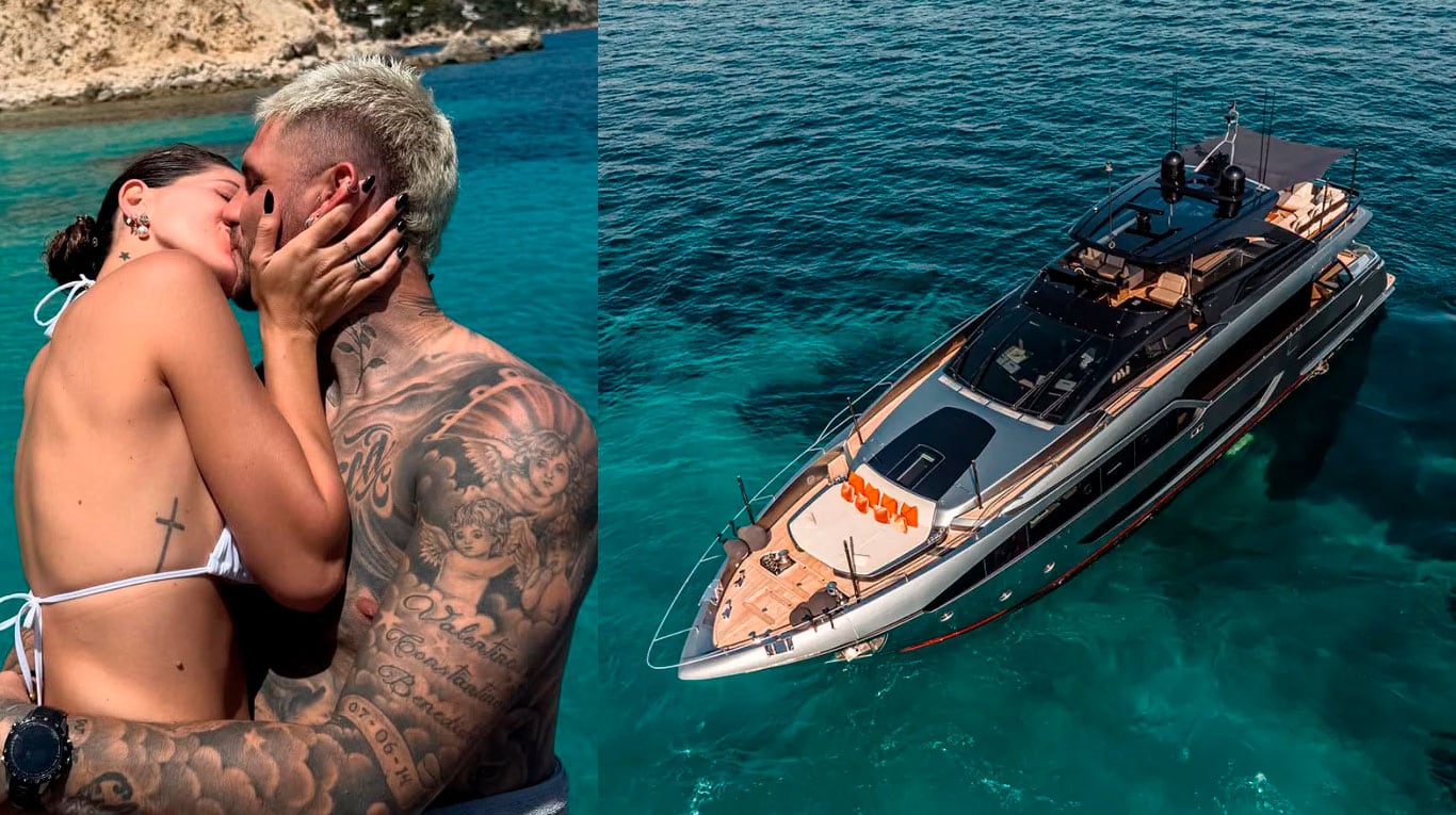 China Suárez y Mauro Icardi navegan en un yate de lujo alrededor de Ibiza.