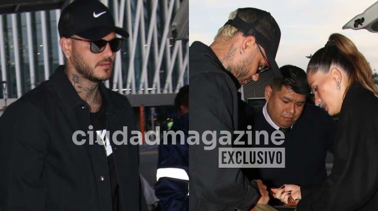 Así llegaron China Suárez y Mauro Icardi a Ezeiza tras su gira por Europa