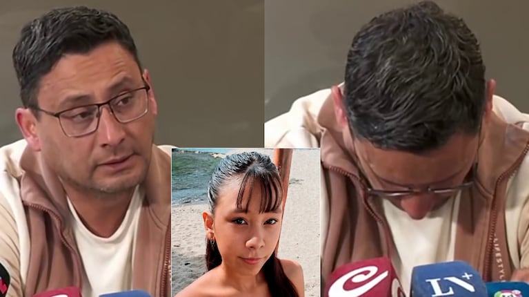 El papá de Agostina Vega pidió un minuto de silencio antes de una conferencia y quebró en llanto
